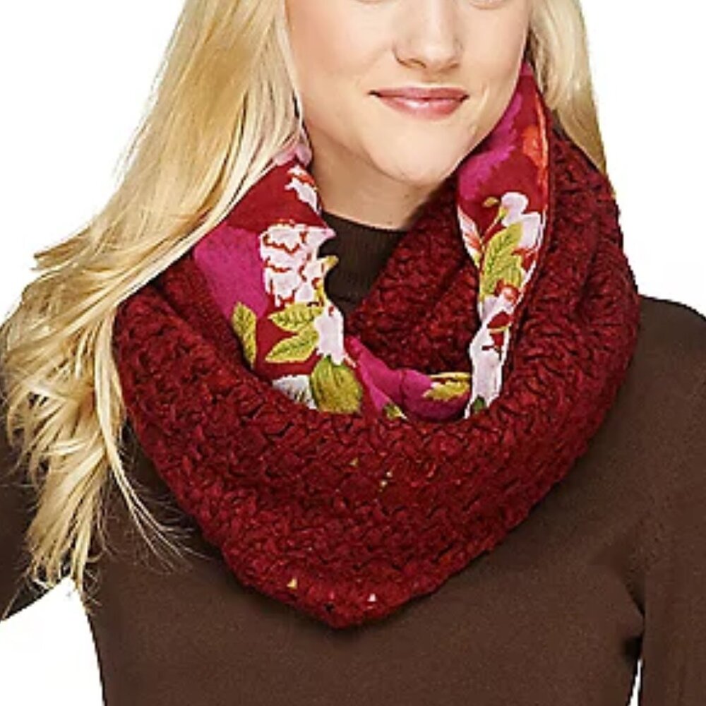 Collection 18 Ikat Floral Print to Knit Infinity Scarf  15732